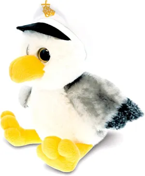 DolliBu Plush Seagull Stuffed Animal - Soft Huggable Gray Seagull Sailor, Adorable Playtime Plush Toy Animal, Cute Sea Bird Cuddle Gifts for Kids & Adults - 8 Inch