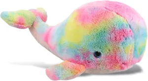 DolliBu Rainbow Whale XL Stuffed Animal – Soft Huggable Whale Stuffed Toy, Adorable Playtime Ocean Plush Toy, Cute Cuddle Gifts for Kids and Adults – 15 Inches