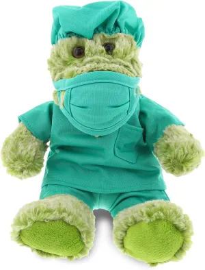 DolliBu Sitting Alligator Doctor Plush Toy - Super Soft Alligator Doctor Stuffed Animal Dress Up with Cute Uniform and Cap Outfit - Gift for Doctor, Nurse, Surgeon - 8 Inch