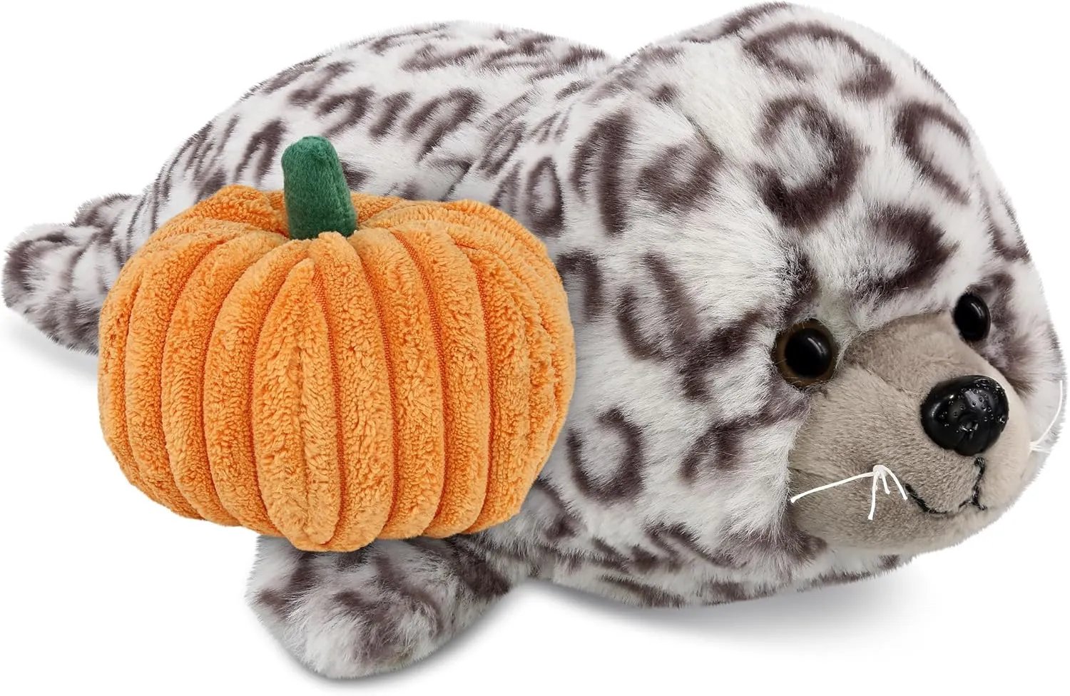 DolliBu Super Soft Large Seal Stuffed Animal with Cute Pumpkin Decor – Cute Pumpkin Plush Seal Ocean Animal for Fall, Halloween and Thanksgiving, Pumpkin Toy for Baby, Kids, Adults – 12 Inches