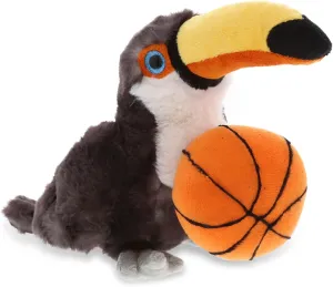 DolliBu Toucan Stuffed Animal with Basketball Plush - Soft Huggable Toucan, Adorable Playtime Plush Toy, Cute Wildlife Bird Gift for Kids and Adults - 8 Inches