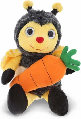 DolliBu Happy Easter Super Soft Plush Sitting Bee with Carrot - Cute Stuffed Animals with Carrot Plush Toy, Perfect Easter Holiday Surprise Gift - 6" Inches