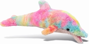 DolliBu Rainbow Dolphin Stuffed Animal – Soft Huggable Dolphin Stuffed Toy, Adorable Playtime Ocean Plush Toy, Cute Cuddle Gifts for Kids and Adults – 14 Inches