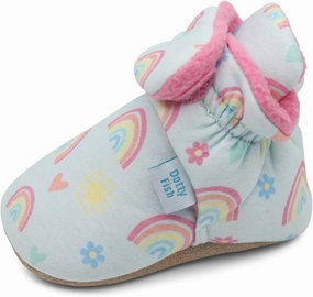 Dotty Fish Fleece Lined Baby Booties - Non-Slip Suede Sole - Warm & Cozy Slippers for Newborns to 24 Months - Perfect Winter Shoes for Babies