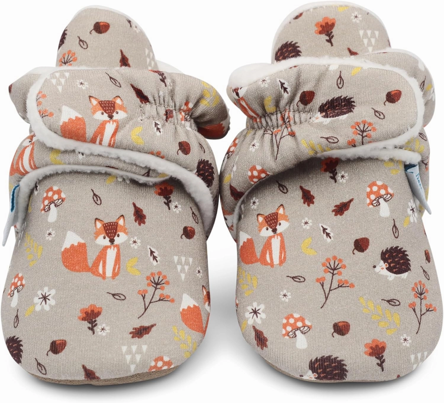 Dotty Fish Fleece Lined Baby Booties - Non-Slip Suede Sole - Warm & Cozy Slippers for Newborns to 24 Months - Perfect Winter Shoes for Babies