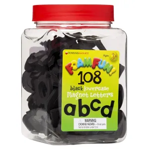 Dowling Magnets Foam Fun Black Lowercase Magnet Letters (1-2 inches high), 108 ABC Magnets for Kids. Magnetic Letters/Alphabet Magnets/Preschool Toys/Montessori Toys/Special Needs. Item 733105