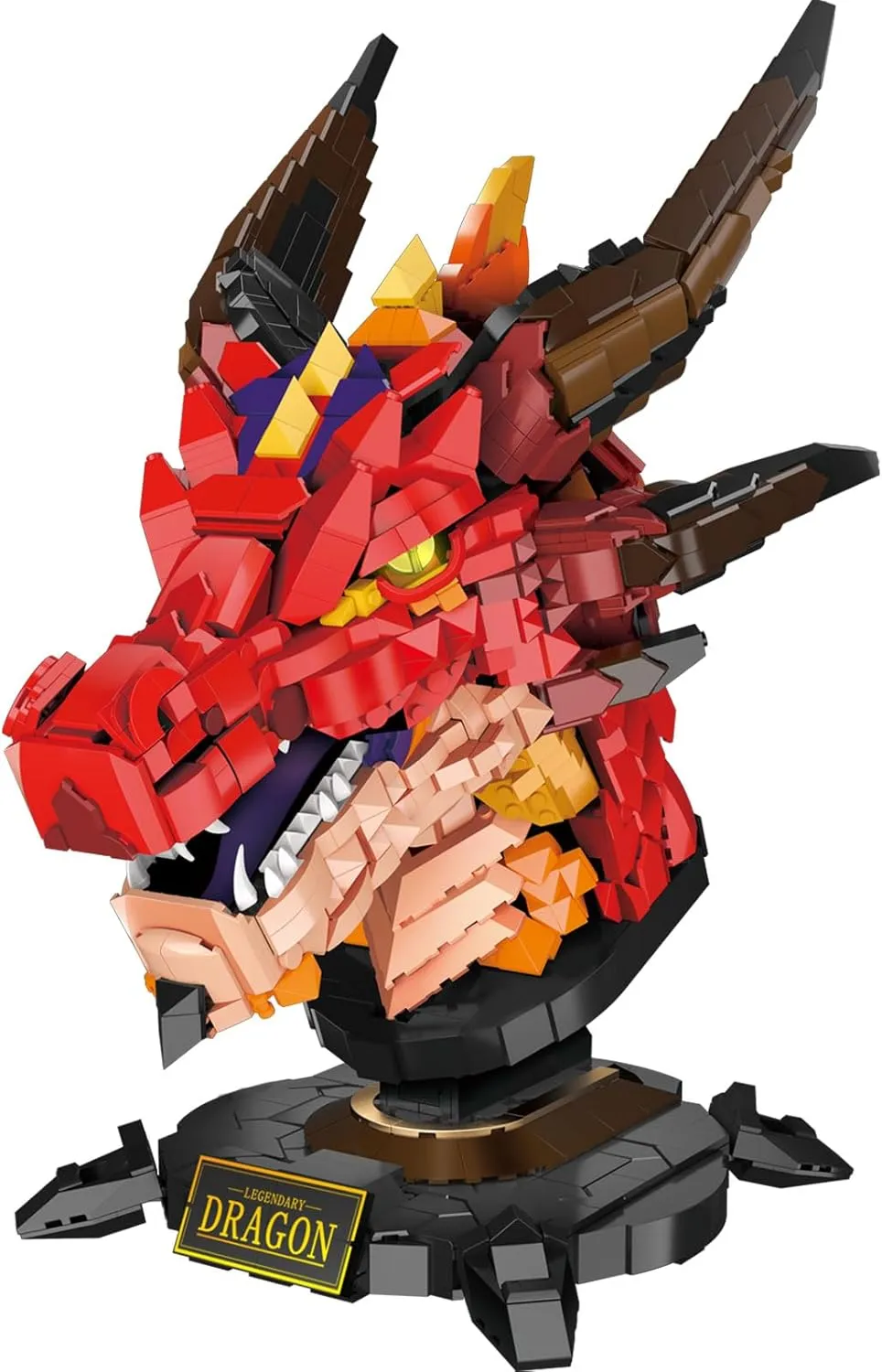 Dragon Model Building Blocks Set for Adults Boys Girls (2713 Pieces) - Cool Animals Fire Dragon Head Building Toy Home Office Collection, Gifts for Building Blocks Lover