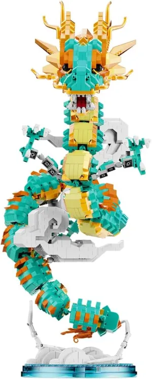Dragon Series Auspicious Lucky Dragon Micro Building Blocks Set （2860PCS）-Building Set Model Toys Gifts for Kid and Adult