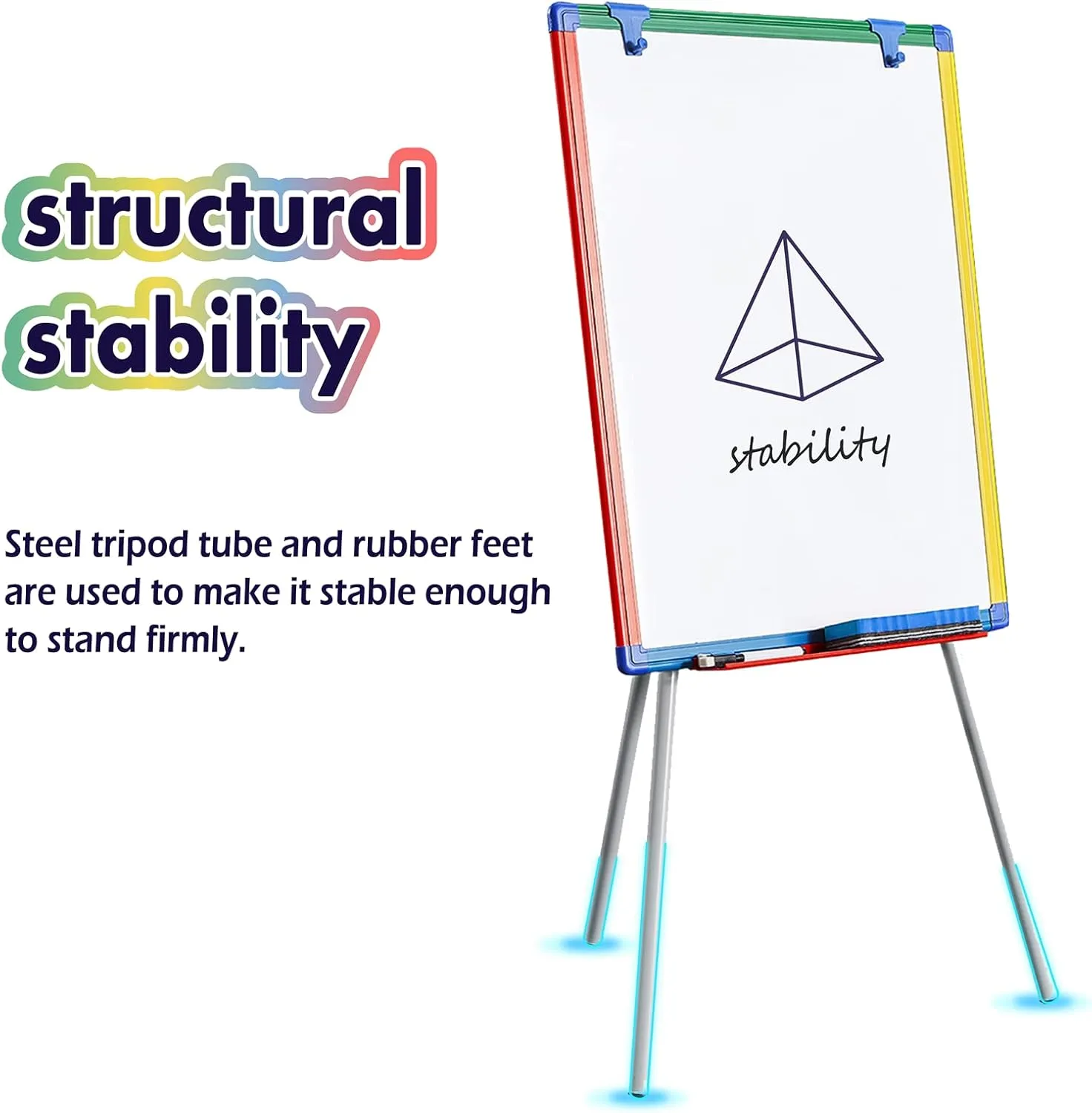 Dry Erase Board White Board for Kids 24x18 inch Art Easel for Kids Magnetic Tripod Whiteboard Art Easel and Flipchart Board with a Height-Adjustable Stand Perfect for Kid