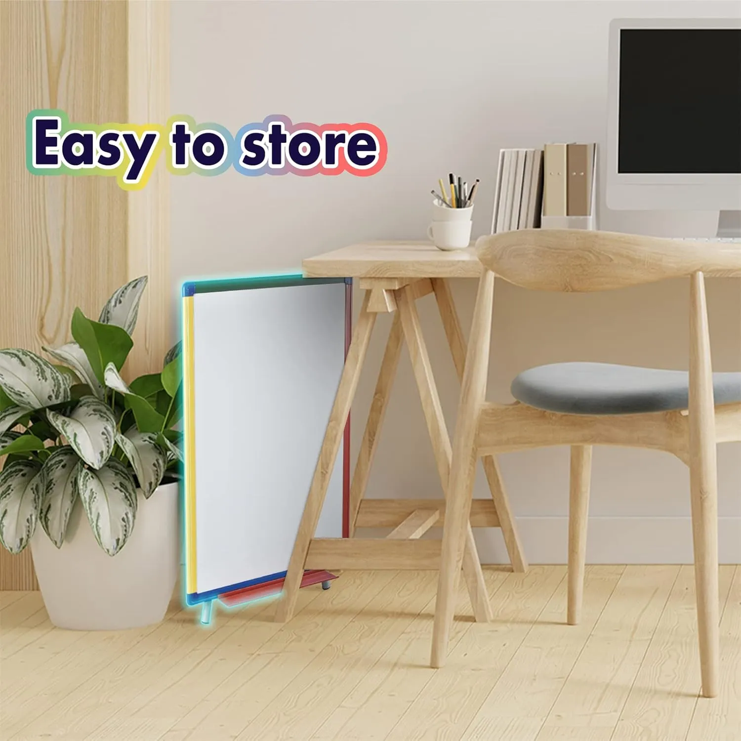 Dry Erase Board White Board for Kids 24x18 inch Art Easel for Kids Magnetic Tripod Whiteboard Art Easel and Flipchart Board with a Height-Adjustable Stand Perfect for Kid