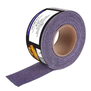 Dura-Gold Premium 80 Grit Purple Ceramic Mesh Longboard Sandpaper, 2-3/4" Wide Continuous 10 Yard Roll - Dustless Hook & Loop Backing for Auto & Woodworking Air File Long Board Sanders, Sanding Block