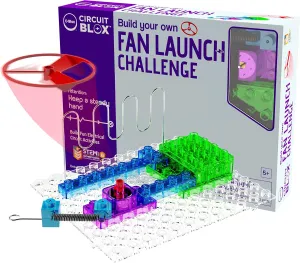 E-BLOX Building Blocks Circuit Kit, Build Your Own Fan Launch Wire Maze Challenge, Steady Hand Wins, Friendly Competition, Ages 5 