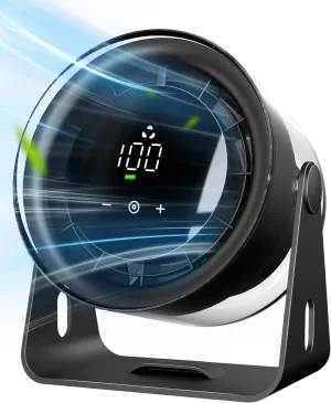 EasyAcc Desk Fan Wall-Mounted Fans 6000mAh, Max 24 Hours Work Time, 16 ft Powerful Airflow, 100 Speeds, Memory Function, 120° Tilt Portable Small Oscillating fan for Office Bedroom Kitchen Table Fan