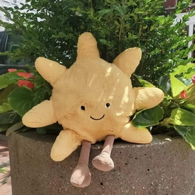 EASYL Weighted Plush 20" Sun Plush Toy Cute Smile Yellow Funny Sunshine Stuffed Animal Pillow Soft Plushie for Kids Birthday Gifts