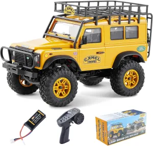 EAZYRC FMS 1/24 FCX24M RC Crawler RTR, Land Rover Series with Licensed, 1/24 RC Truck 4X4 Mini RC Truck with Lighting, 2.4Ghz Remote Control,Battery (Defender90)