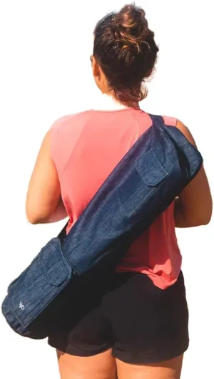 Eco Friendly Yoga Mat Bag | Organic Yoga Bag For Extra Wide Mats | Yoga Mat Carrier for Men & Women: Full Zip, Adjustable Carry, Pockets, 100% Cotton Canvas