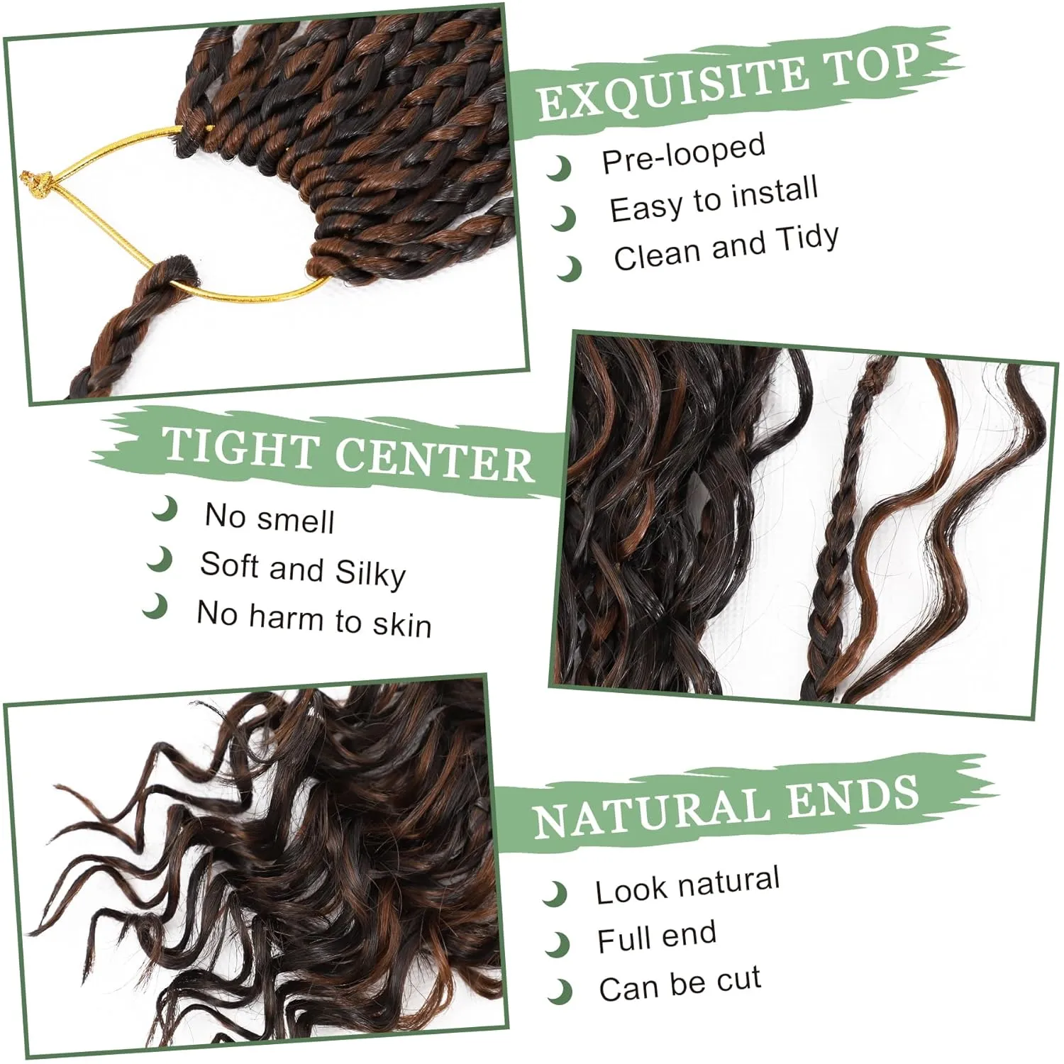 Eerya 8 Packs Boho Box Braids Crochet Hair for Black Women 10 Inch Goddess Box Braids Pre-looped Bohemian Crochet Box Braids With Curly Ends Synthetic Crochet Hair Extensions (10 inch, P4/30)