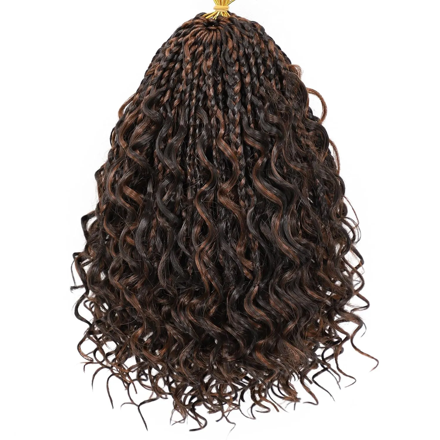 Eerya 8 Packs Boho Box Braids Crochet Hair for Black Women 10 Inch Goddess Box Braids Pre-looped Bohemian Crochet Box Braids With Curly Ends Synthetic Crochet Hair Extensions (10 inch, P4/30)