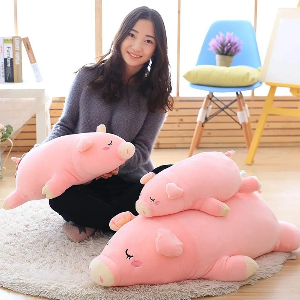 EHOTONG Pig Plush Pillow, Piggy Soft Hugging Pillow Funny Cute Pig Stuffed Animal Toys Christmas Birthday Girlfriend Gift, 22 inch