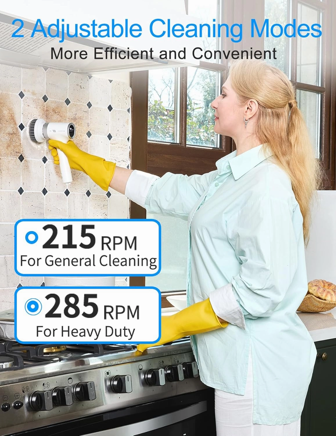 Electric Spin Scrubber for Cleaning, Bathroom Cleaning Brush with 9 Replaceable Heads, Household Cleaning Brushes as Seen on TV, Rechargeable Power Scrubbers for Cleaning Kitchen/Toilet/Shower/Window