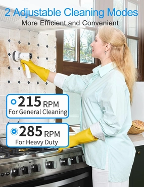 Electric Spin Scrubber for Cleaning, Bathroom Cleaning Brush with 9 Replaceable Heads, Household Cleaning Brushes as Seen on TV, Rechargeable Power Scrubbers for Cleaning Kitchen/Toilet/Shower/Window