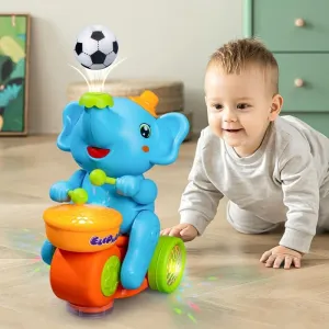 Elephant Ride-On Toy, Electric Car with LED Lights & Sounds, Elephant Toy, Electric Toys (Blue)