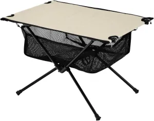 Emelivor Beige Cream Folding Camping Table Portable Beach Table with Carry Bag Small Collapsible Table for Camping Fishing Picnic Garden Outdoor