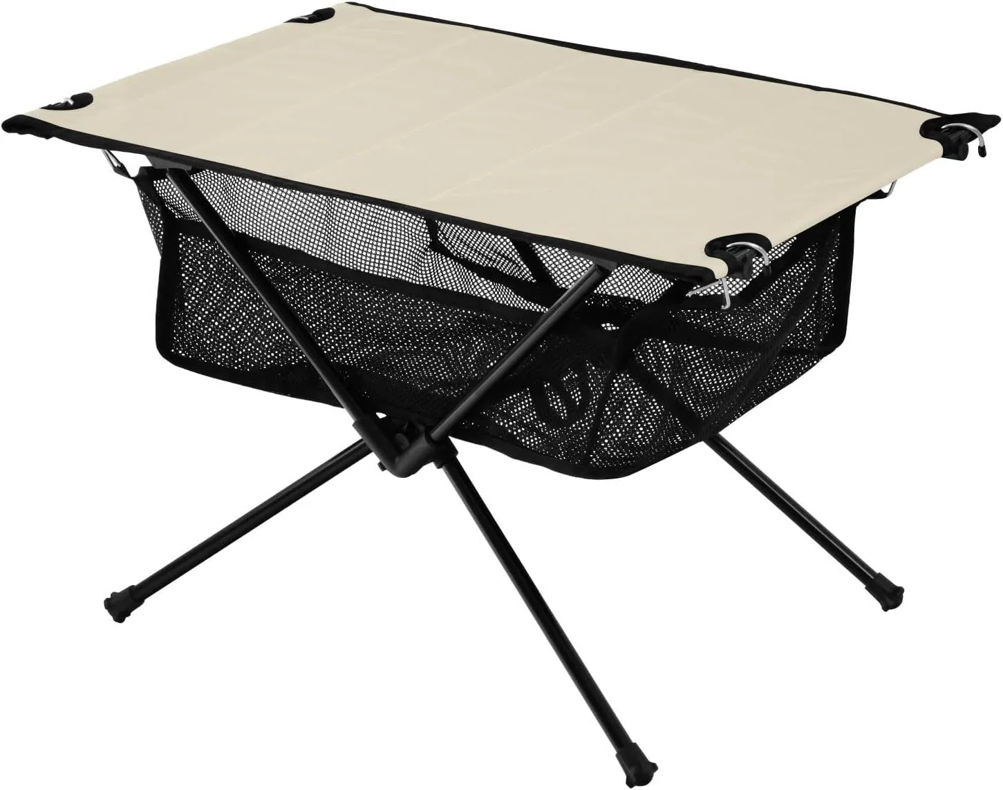 Emelivor Beige Cream Folding Camping Table Portable Beach Table with Carry Bag Small Collapsible Table for Camping Fishing Picnic Garden Outdoor