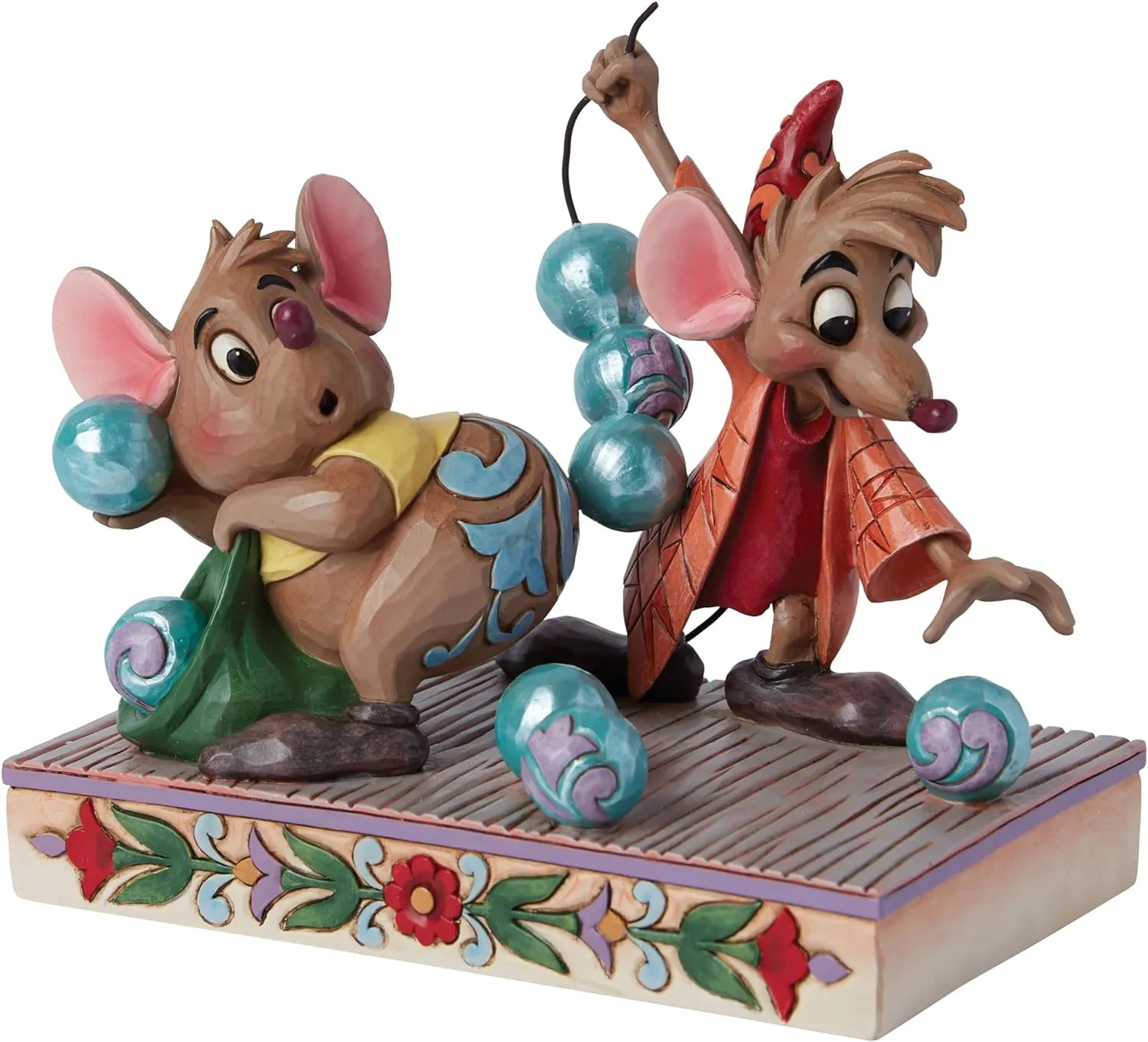 Enesco Disney Traditions Collection by Jim Shore Cinderella Jaq and Gus with Beads Figurine- Stone Resin Hand Painted Crafted Collectible Disney Princess Figurines Home Decor Statue, 5.5 Inch