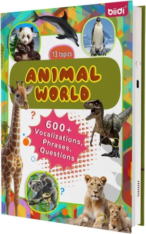 English Words Sound Book-Books with Sounds for Toddlers2-6,600  Sounds and 13 Topics, Interactive Books|Suitable for Childreneducational Learning Toys& Birthday Gift (Animal World)