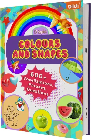 English Words Sound Book ,Interactive Audiobook for Children 2 Years ,Rechargeable Musical Story Book for Toddlers Boys and Girls,Learn English for Kids,600 Voices (Colors and Shape)