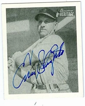 Enos Slaughter autographed Baseball Card (St. Louis Cardinals) 2001 Topps Bowman Heritage Mini Card - Autographed Baseball Cards