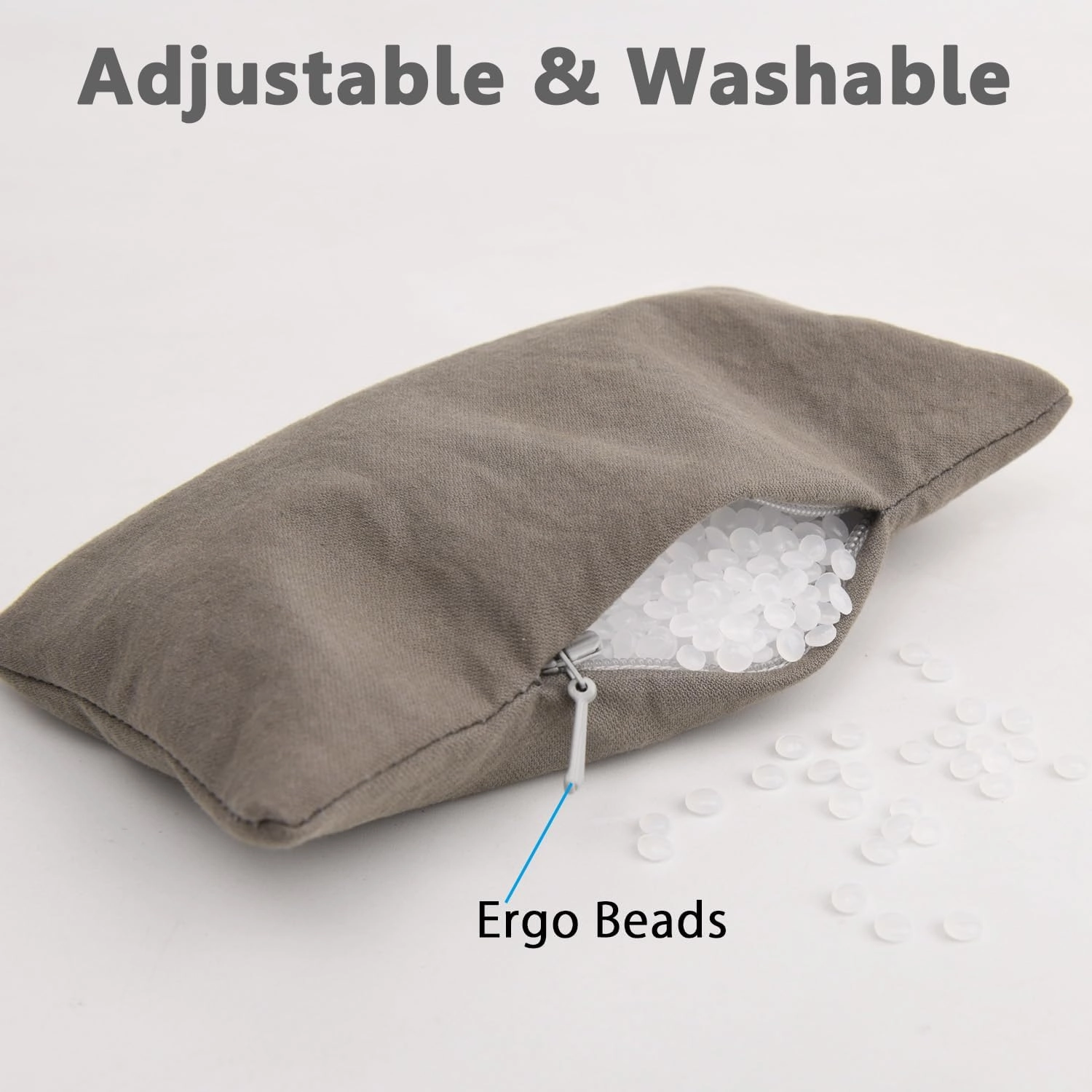 Ergonomic Mouse Wrist Rest Bean Bag, Carpal Tunnel Mouse Support Pad Filled Ergo Beads for Computer, Laptop, PC Gaming (Gray)