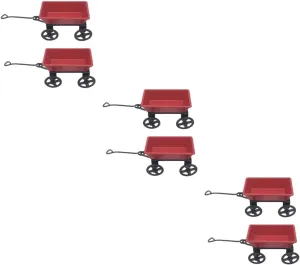 ERINGOGO 3sets 1:12 Miniature Garden Cart Iron Pull Cart Ornament for Fairy Garden Decor 2pcs*3
