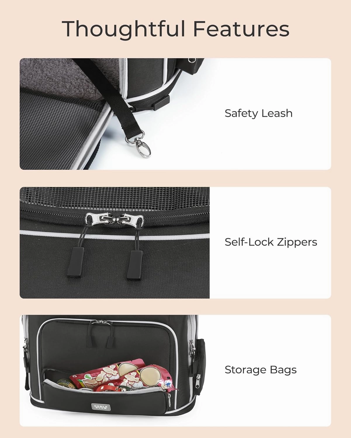 Expandable Pet Carrier: NOBLE DUCK Soft-Sided Cat Dog Carrier Airline Approved Small Medium Large Portable Travel Up to 25 Lbs Black