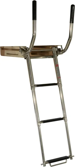 Extreme Max 3006.8801 Undermount Telescoping Pontoon, Dock, and Swim Raft Ladder with Hidden Handle and Rubber Grips - 3-Step
