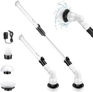 Fane 2022 Electric Spin Scrubber, Multipurpose 360 Cordless Upgraded Scrubber Cleaning Brush with 3 Replaceable Spinning Brush Heads & 1 Extension Arm for Tile, Tub, Kitchen, Pool, Bathroom