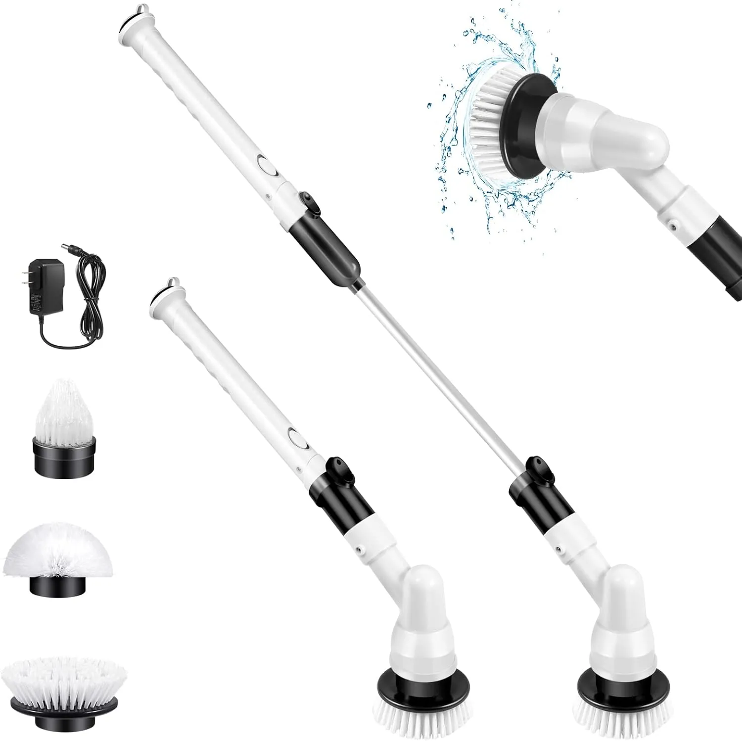 Fane 2022 Electric Spin Scrubber, Multipurpose 360 Cordless Upgraded Scrubber Cleaning Brush with 3 Replaceable Spinning Brush Heads & 1 Extension Arm for Tile, Tub, Kitchen, Pool, Bathroom