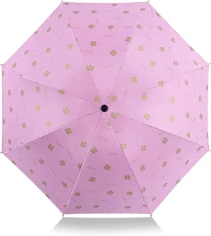 Fashion Leisure Foldable Mini Cute Umbrellas Fast Drying Travel Umbrella Portable Compact Women Sun Umbrella Slip-Proof Handle for Easy Carry (Color : White C)