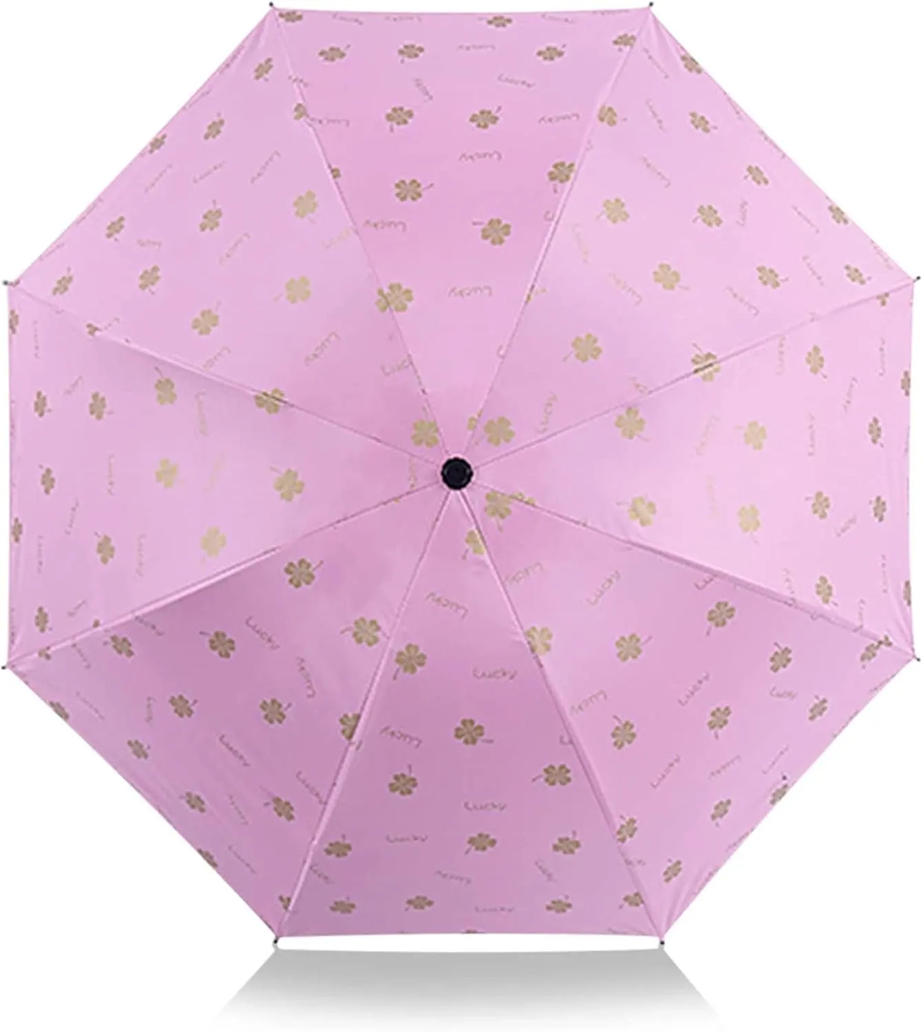Fashion Leisure Foldable Mini Cute Umbrellas Fast Drying Travel Umbrella Portable Compact Women Sun Umbrella Slip-Proof Handle for Easy Carry (Color : White C)