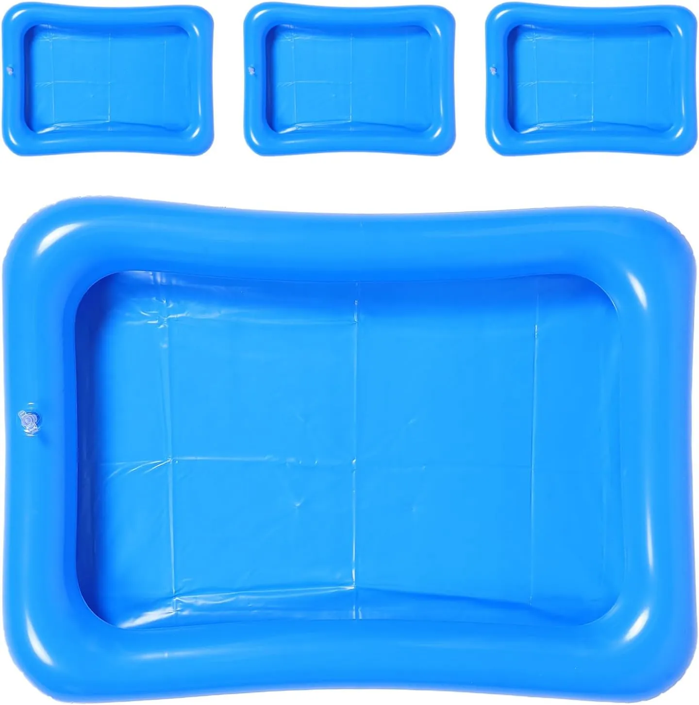 FAVOMOTO 4pcs Inflatable Sand Tray Floating Pool for Interactive Fishing Game with Ocean Balls for Outdoor Fun Portable Inflatable Bathtub