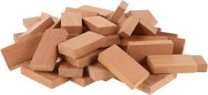 FAVOMOTO Wooden Dominoes Set 50pcs Original Color Boys and Girls Party Game Educational Board Game Mini Domino Building Blocks Fun for All Ages