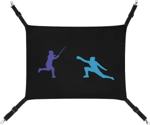 Fencing Cat Hanging Hammock Soft Breathable Pet Cage Dog Hammock with Adjustable Straps and Metal Hooks, style, 202403255