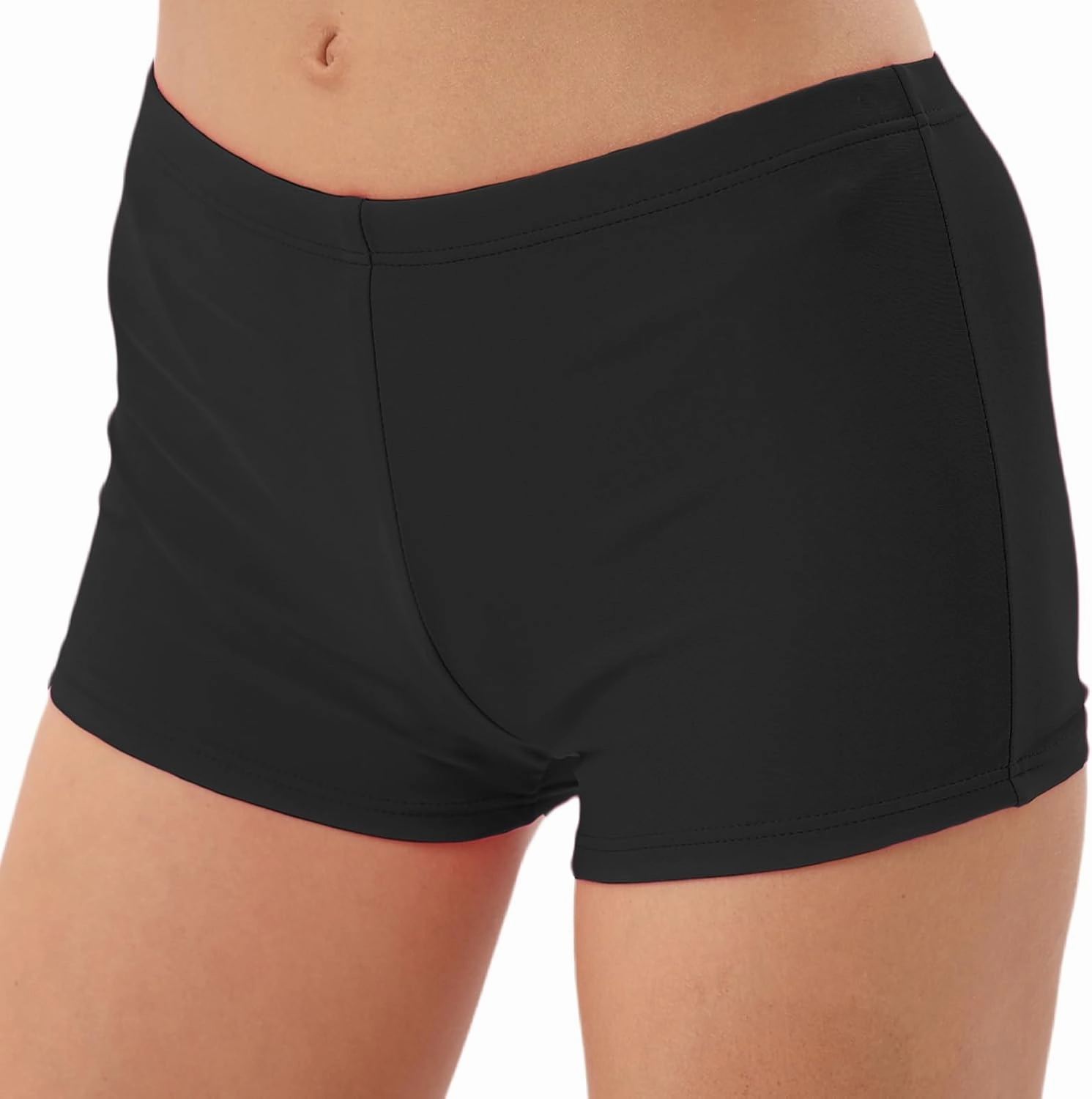 FEOYA Women's High Waisted Board Shorts Solid Color Stretchy Swim Bottoms Swimsuit Boyshorts