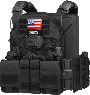 Feyachi TM 20 Magnetic Tactical Vest - Airsoft Vest MOLLE System Multifunctional Quick Release Vests Full Body Adjustable Magnetically Fixed One Button Disassembly