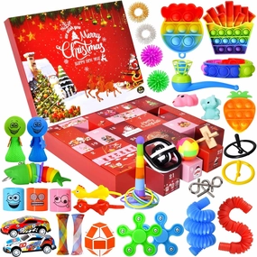 Fidget Christmas Countdown Calendar-Advent Calendar 2025 for Kids-24 Days Surprise Christmas Reusable Present-Holiday Xmas Count Down Advent Calendars Sensory Toy for Toddlers Boys Teens Adults Girls