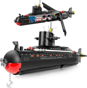 Finger Rock Nuclear Submarine Building Set, WW2 Historical Military Series Submarine Model Set, Collection Birthday Gifts Toy for Boys and Kids 8  (519 Pieces)