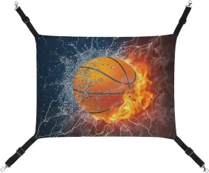 Fire and Ice Basketball Hanging Cat Bed Soft Breathable Pet Hammock for Cage Pet Sleeper for Kitten Ferret Puppy Rabbit, style, 20240327