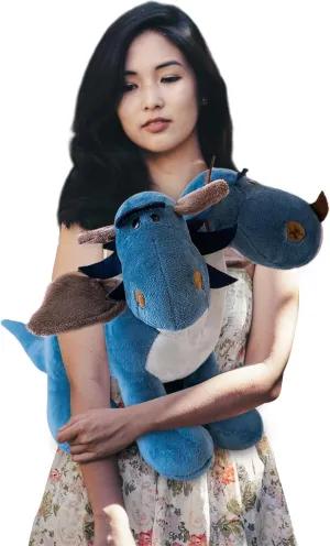 Fire Dragon - Cute Dinosaurs Stuffed Animal Plush Toy - Adorable Soft Dragon Toy Plushies and Gifts - Perfect Present for Kids, Babies, Toddlers (Blue,23.6 inch/60cm)