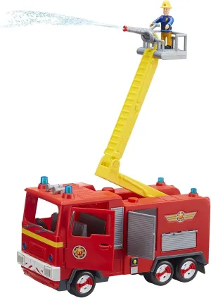 Fireman SAM Electronic Spray and Play Jupiter fire Engine, Free-Wheeling with Lights, Sounds, Water Cannon, with Figure playset